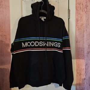 Black Hoodie with Multicolor Stripes